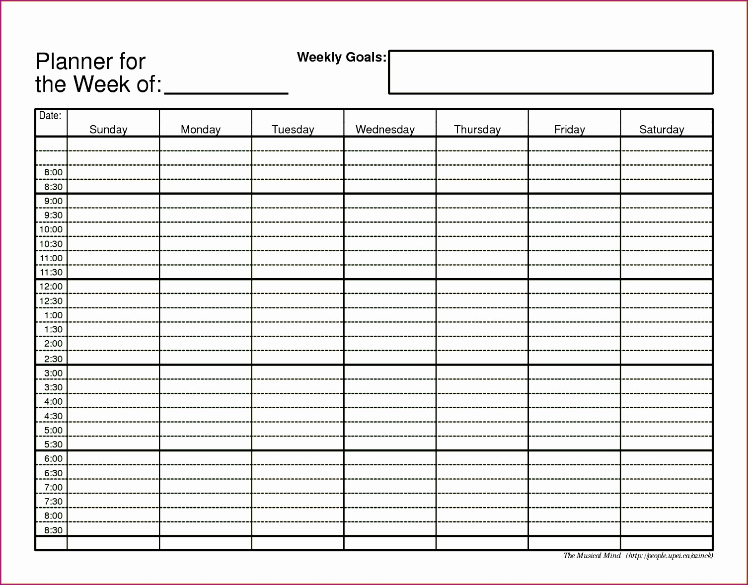 6 weekly planner template excel 15061178