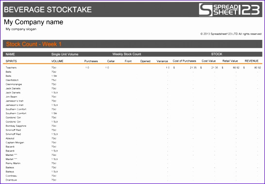 beverage stocktake template 546379