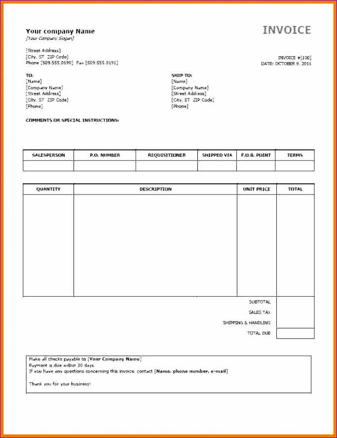 11 invoice bill format in excel 683889
