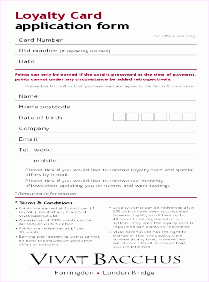 loyalty card application form 698942