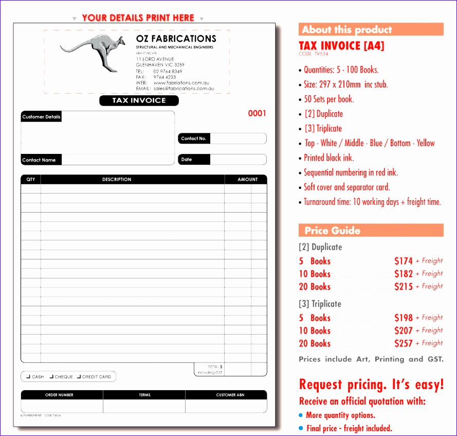 free tax invoice template australia 1174 889847