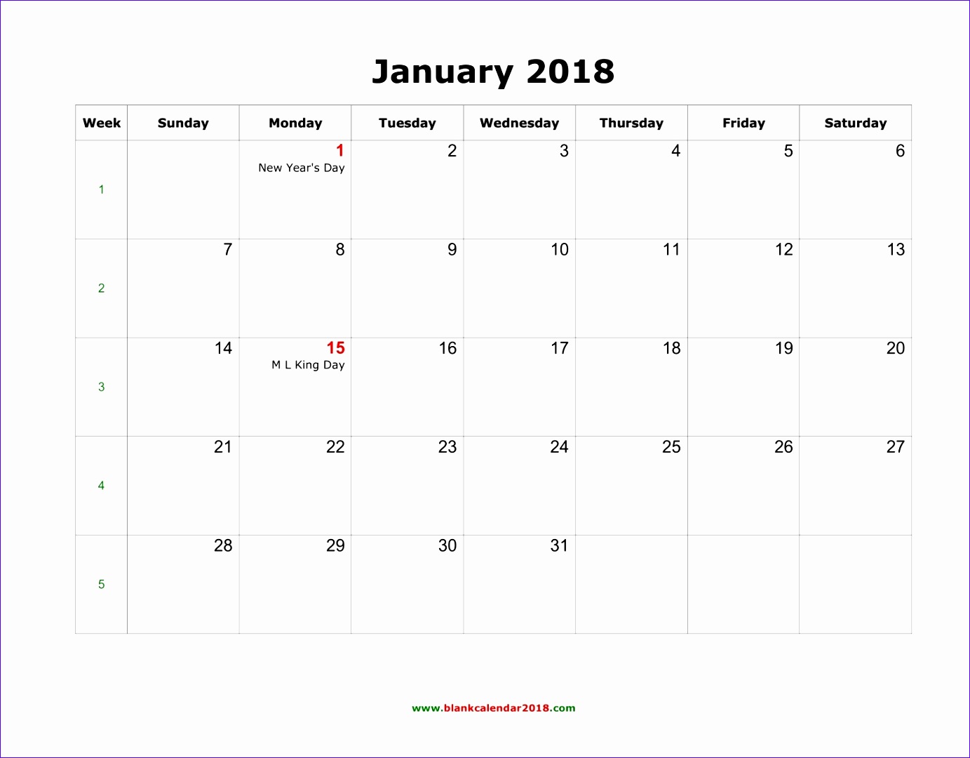 blank monthly calendar 2018 1951 13831080