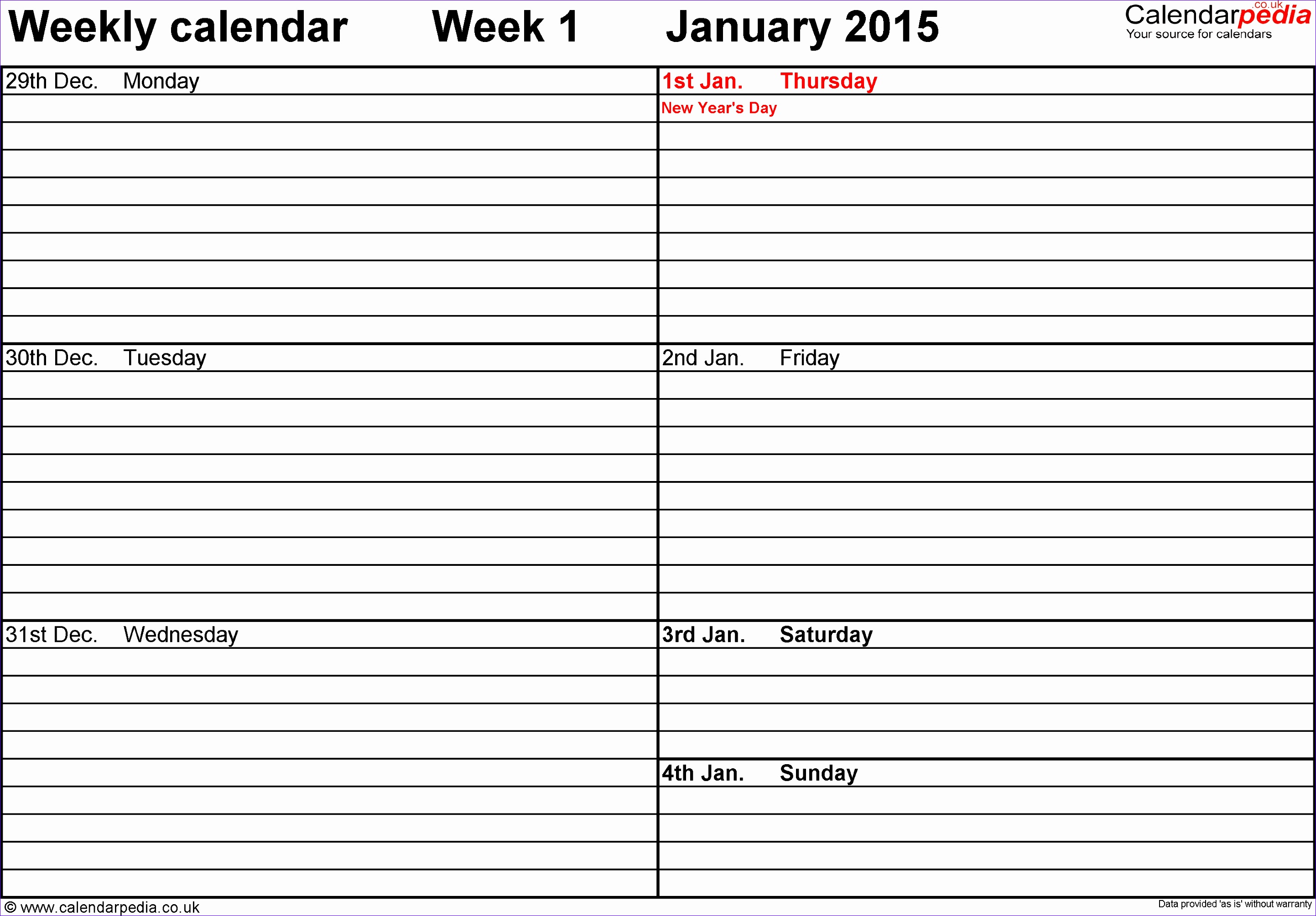weekly calendar 2015 uk free printable templates for pdf gallery 28852009