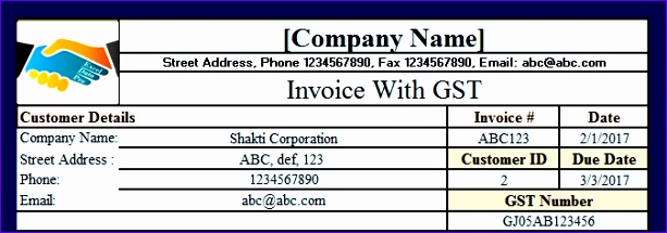 invoice template gst bud 2017 613215