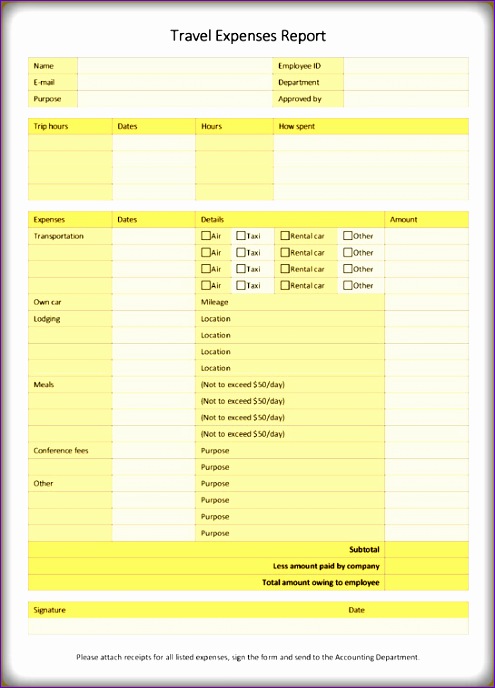 travel expense report templates word excel formats 495688