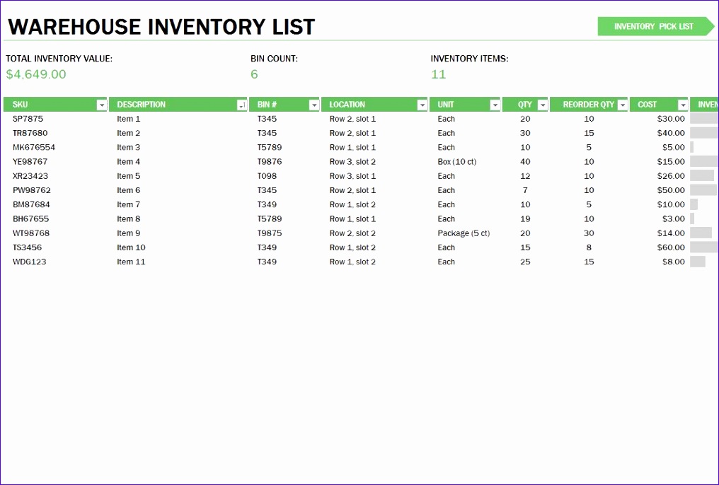 warehouse inventory control 1016686