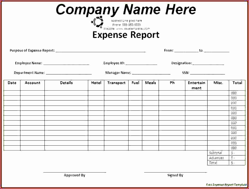 free s online microsoft office expense report template 829632