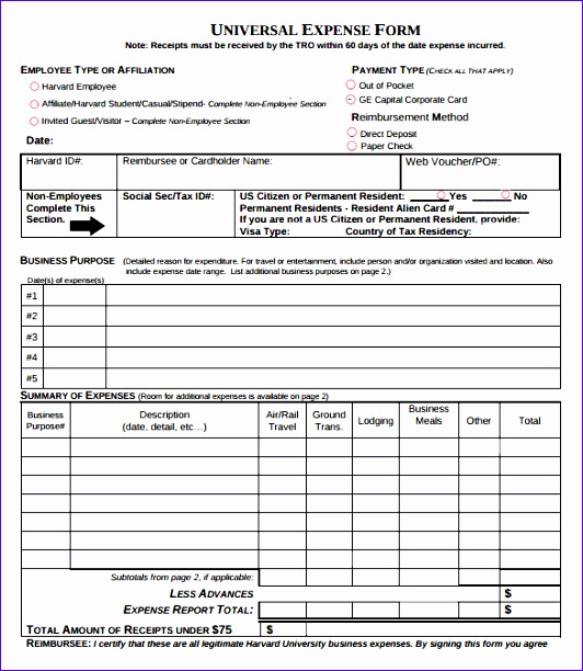 expense reimbursement form 532612