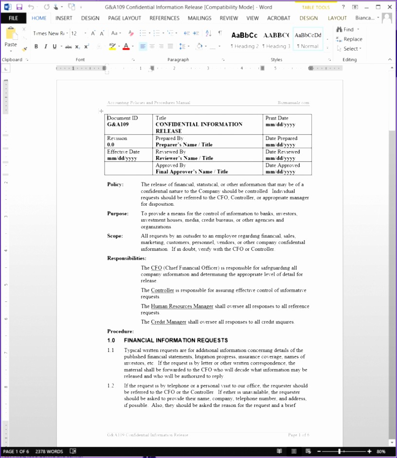 policy manual template 816942