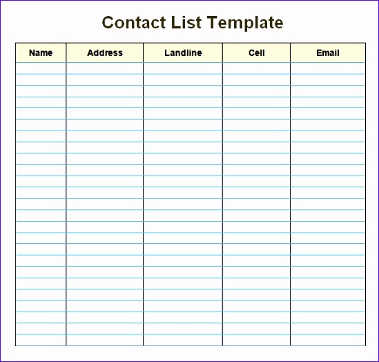 contact list template 549524