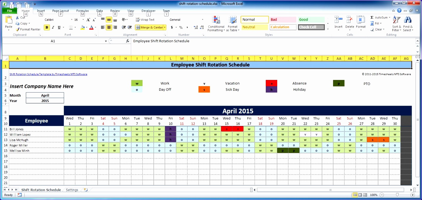 weekly employee shift schedule template excel 1189 1437683