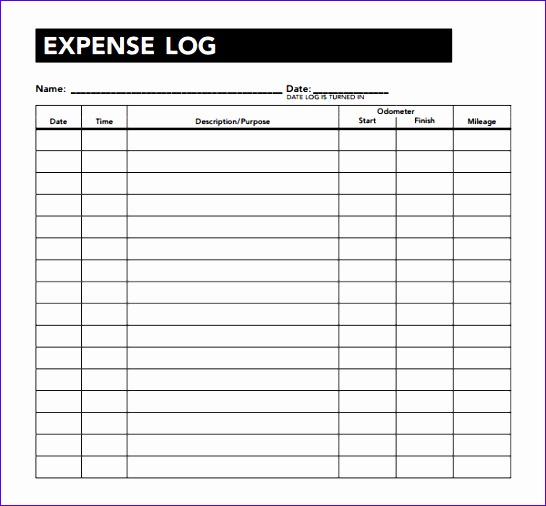 expense log template