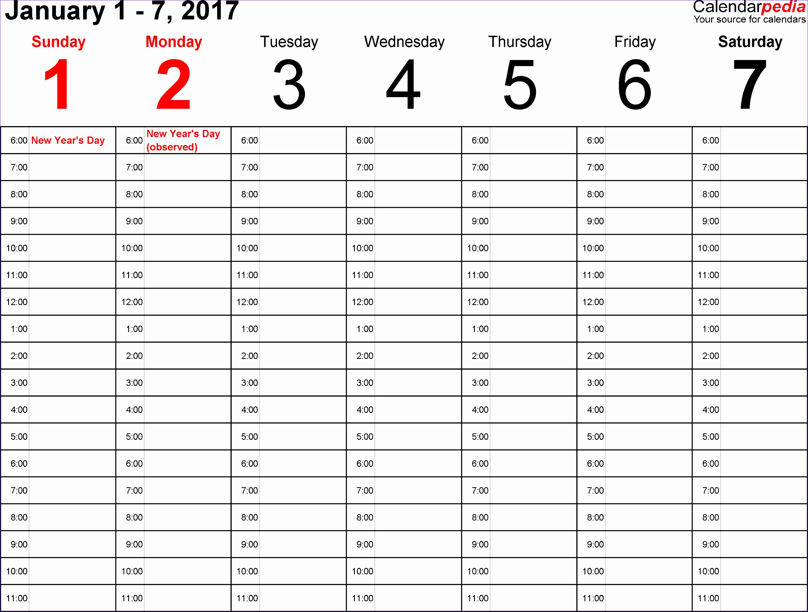 weekly calendar 2017 for word 12 free printable templates example 3 27872111