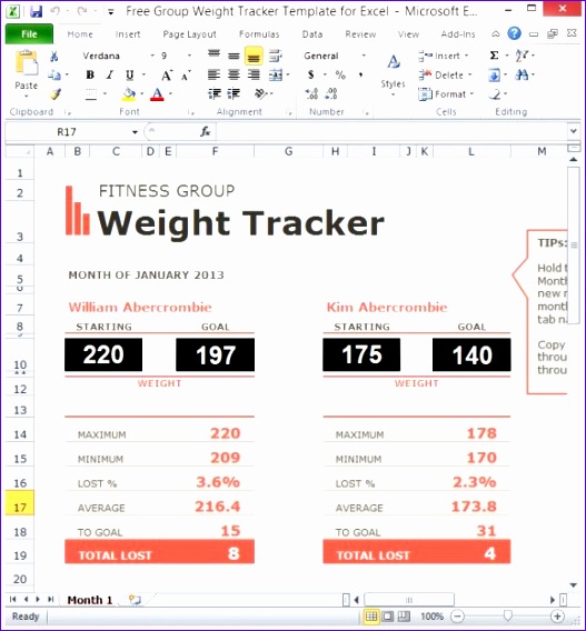 free group weight tracker template for excel 527568