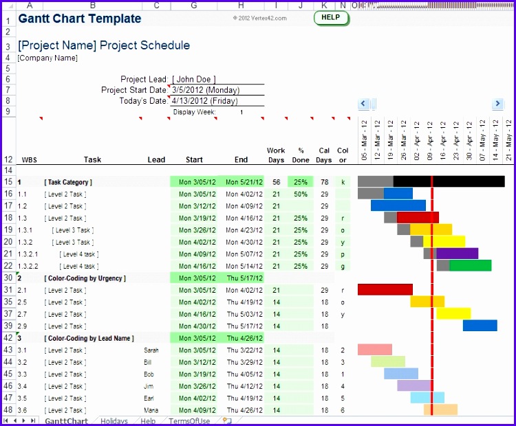 Free Gantt Excel Template Gantt Chart Template Pro For Excel 750620