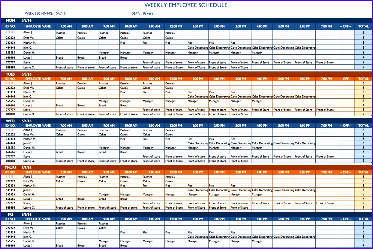 Excel Template Schedule 1250833