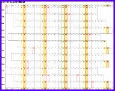Template 4 2018 Calendar for Excel linear days horizontally 1 page 227181