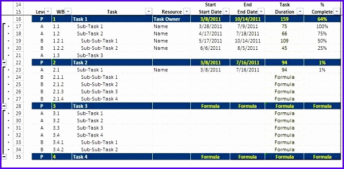 Gantt Chart Data Entry 698343