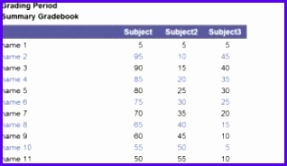 Teacher Gradebook Template 318184