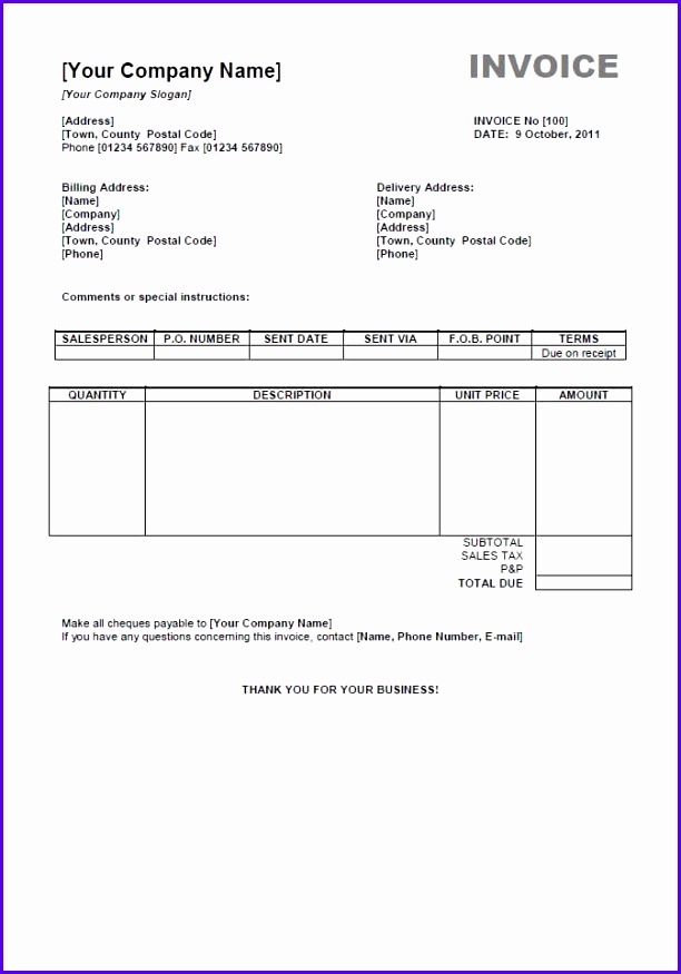 Preview invoice template as picture 612875