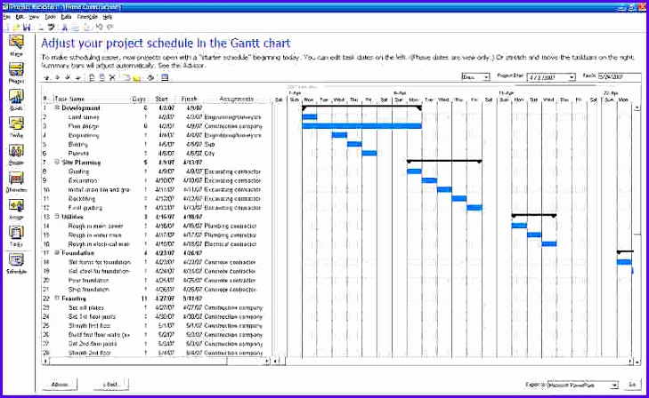 Excel Project Schedule Template Ganttchart Template 729448