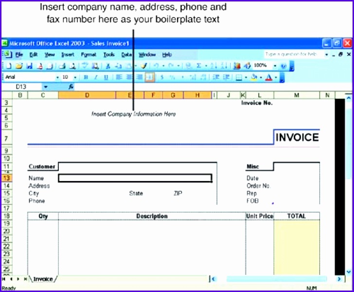 Invoice Template Microsoft Excel 2003 – Neverage Invoice examples 728600