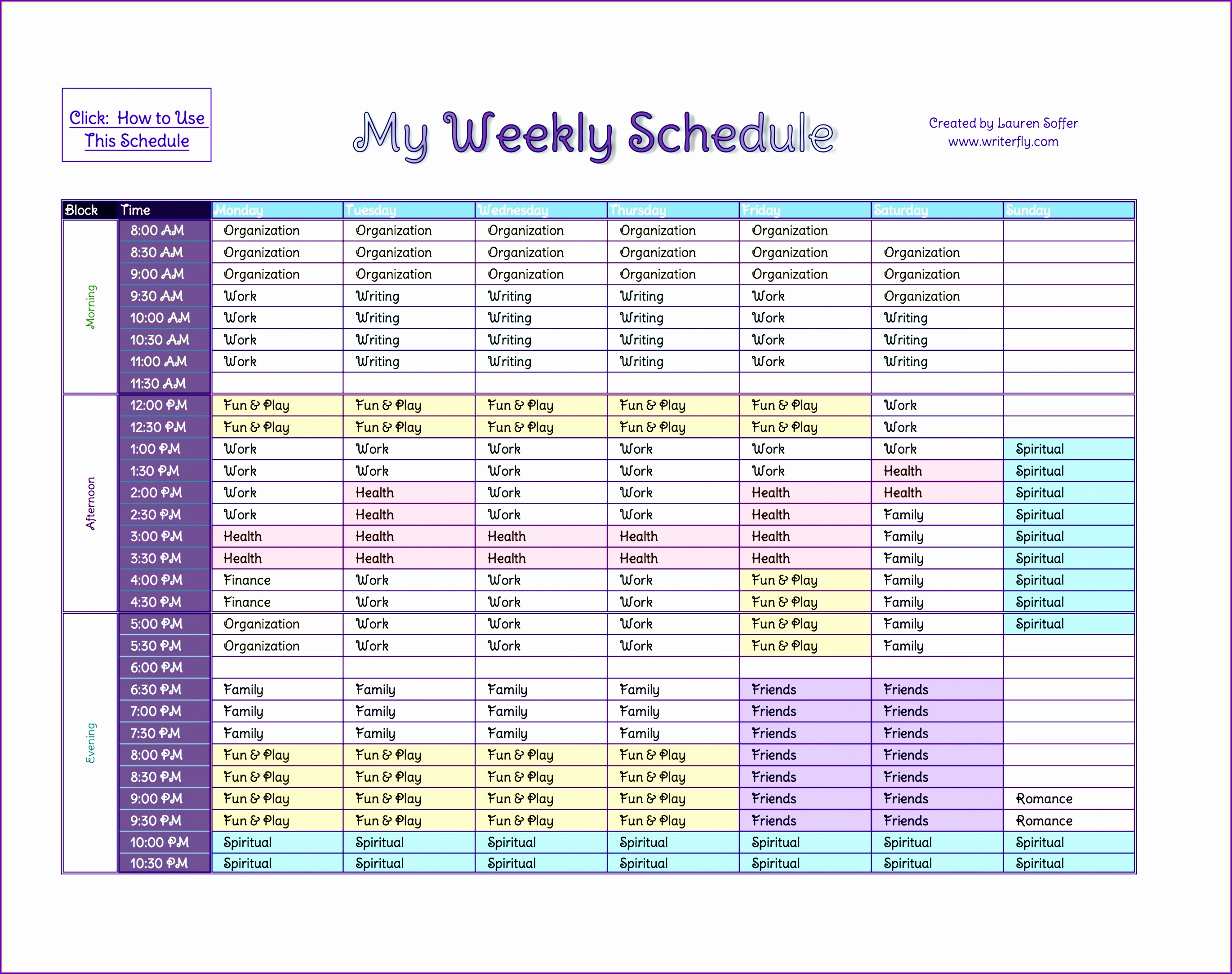 excel weekly schedule template weekly gtd schedule sample data1 27412168