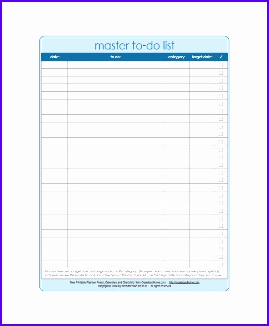Sample Weekly To Do List Template 532645