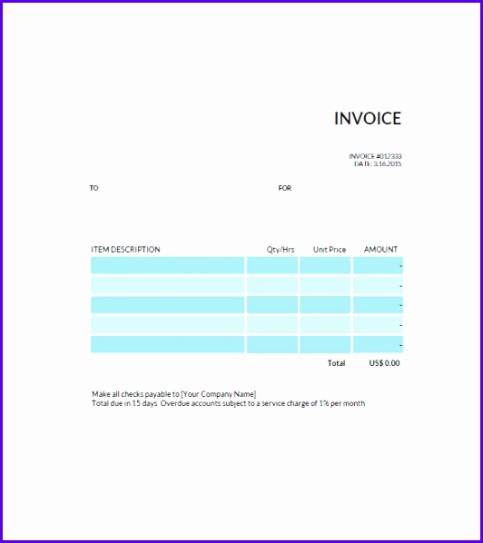 Free Standard Invoice Template UK 532598