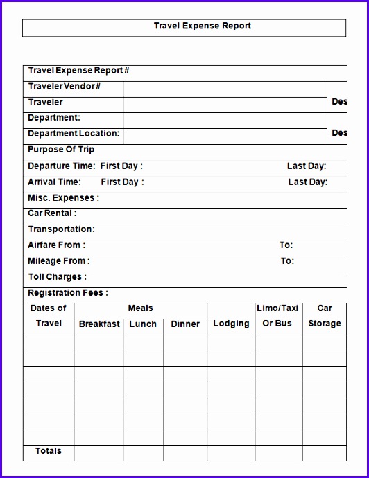Free Download Travel Expense Report Template in Word 532690