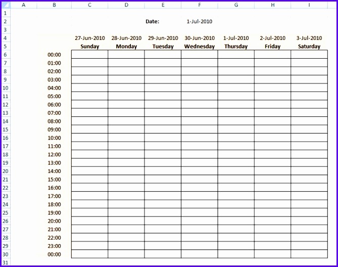 Weekly schedule template in excel