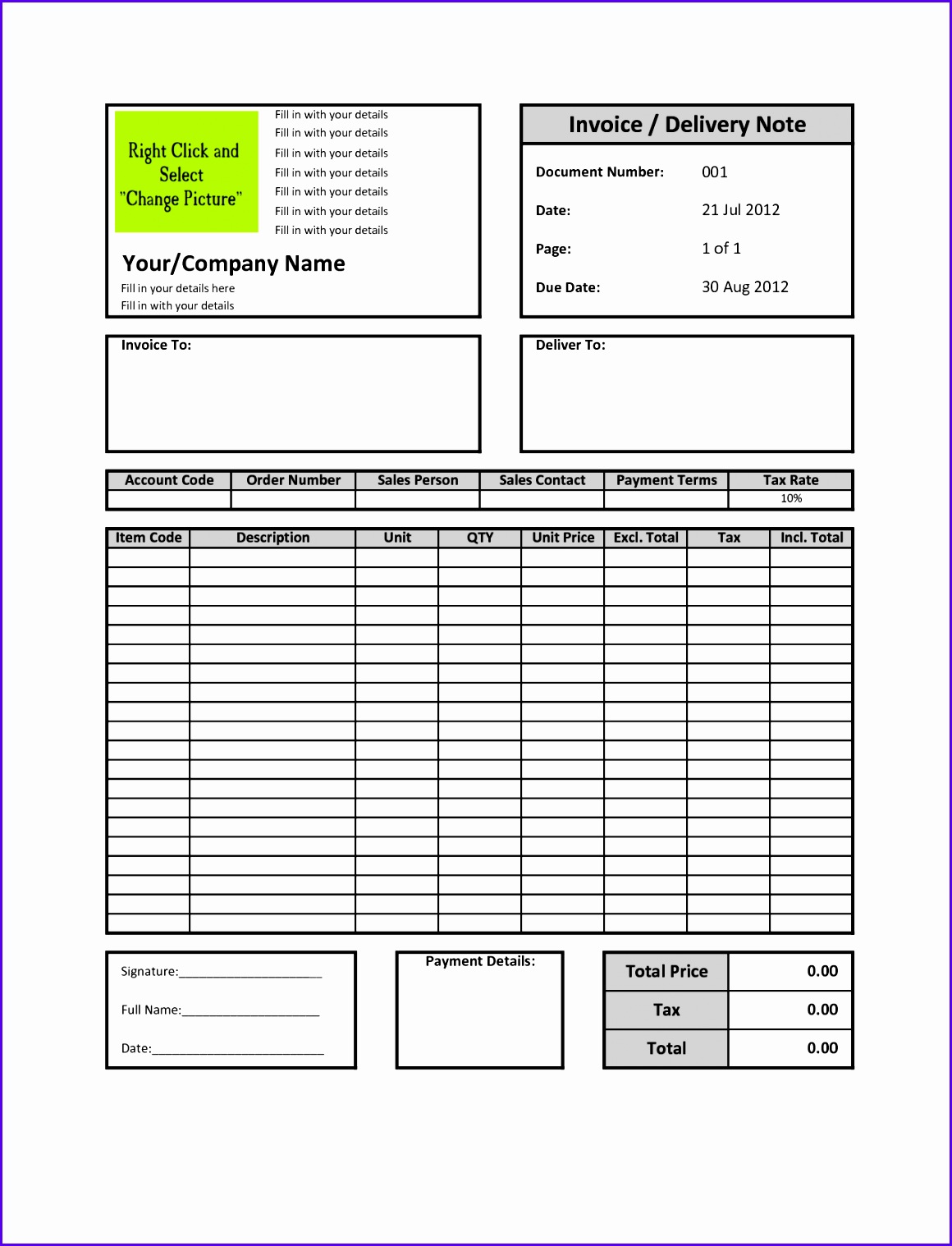 Billing Invoice Template Excel 11601518