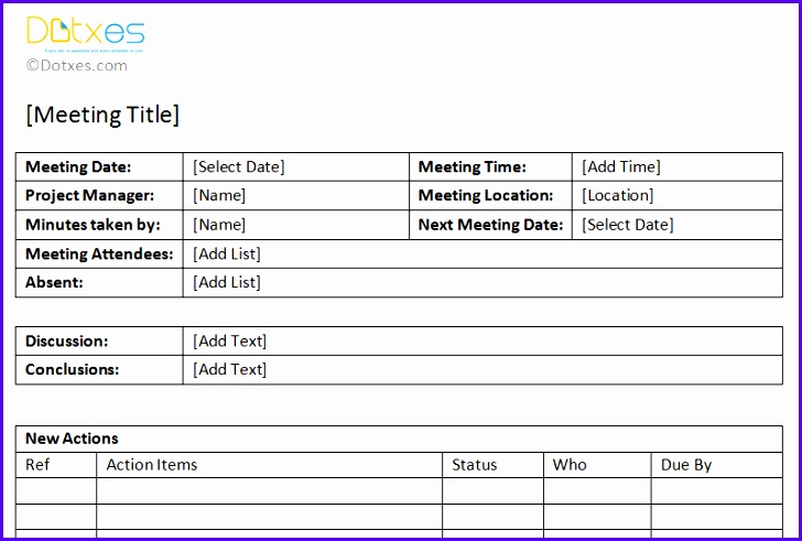 Meeting Notes Template With Action Items 3 728491