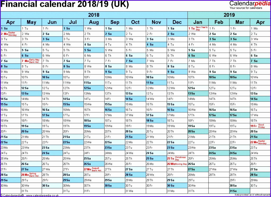 2018 fiscal calendar excel 1146836