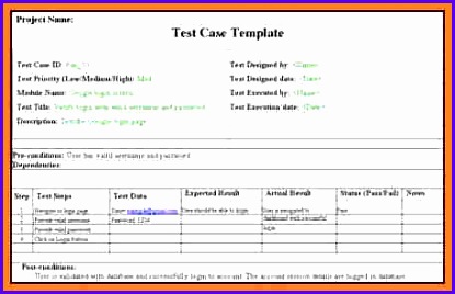 free excel test plan template Test case example 415268