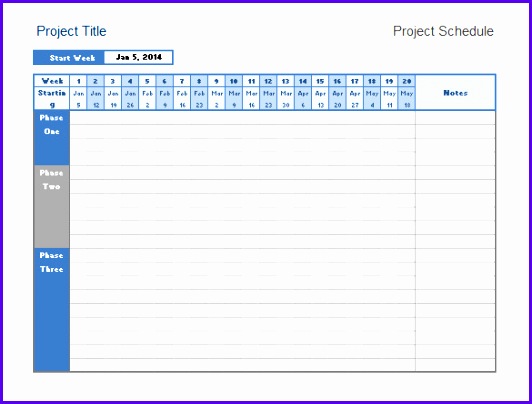 Calendar Timeline Project Schedule Template Excel Format 532404