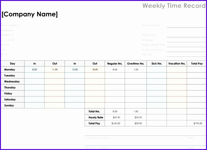 Time Card Template – Organize Your Employee s Time sheet Easily
