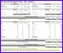 Free Biweekly Bud Excel Template 214180