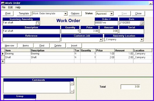 Work order Invoice template tracking sale 524345