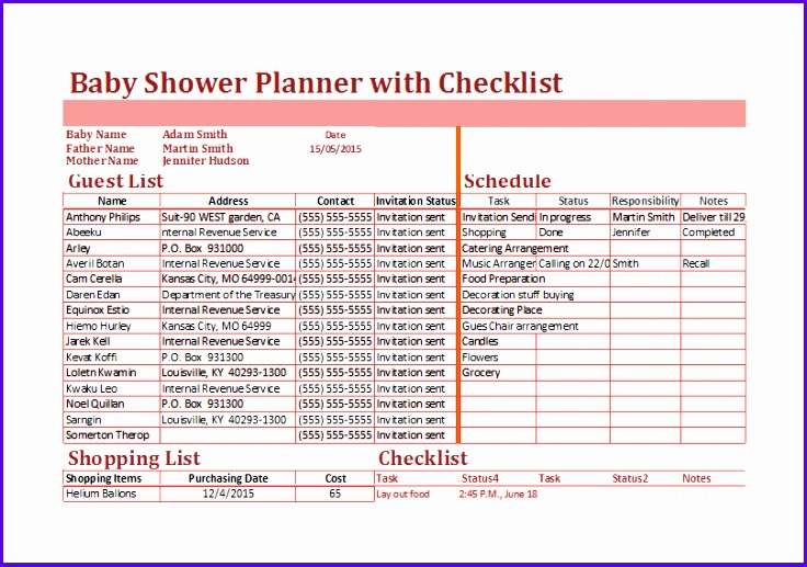 baby shower planner template 736517