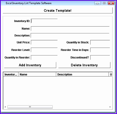 Excel Inventory List Template
