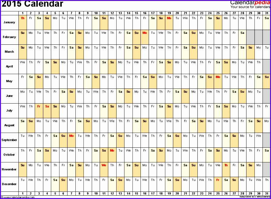 calendar template 2015 2015 calendar excel 16 free printable templates xlsx ideas 895659