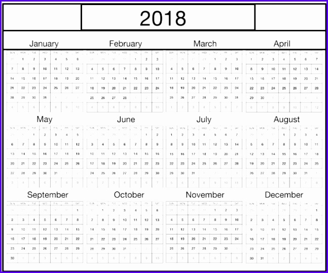 Weekly & Yearly Excel 2018 Calendar Template 647539