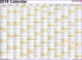 10 Excel Yearly Calendar Template 2018