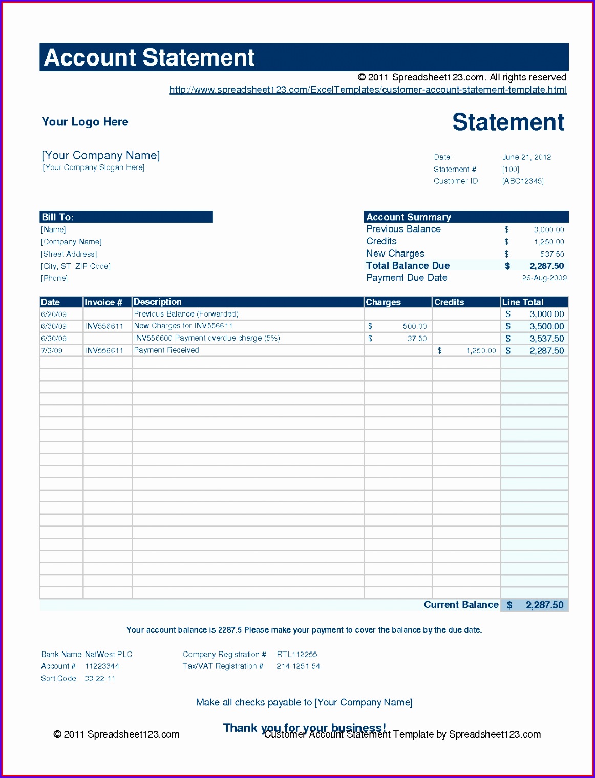 customer account statement template free and party pictures 11621519