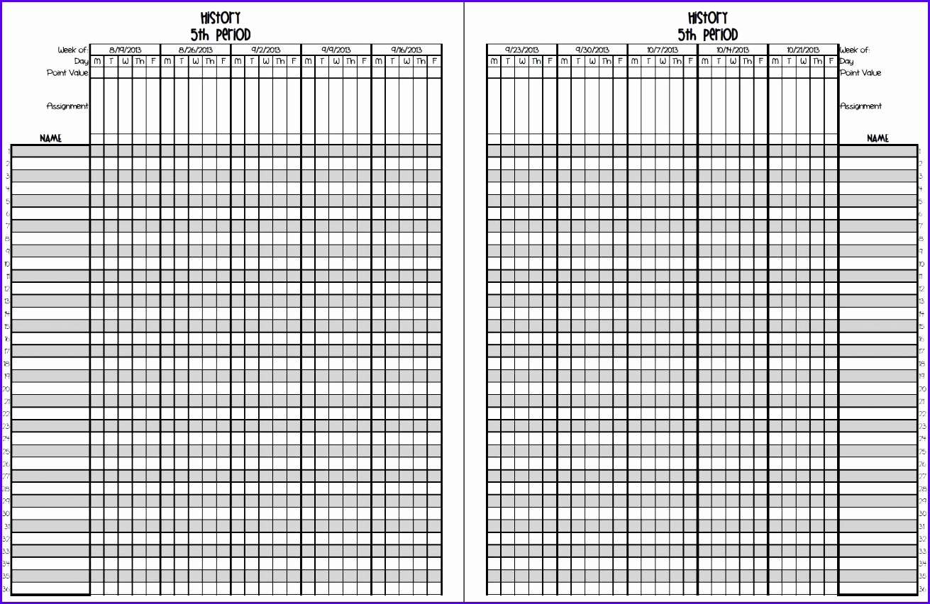 grade book template 1311852