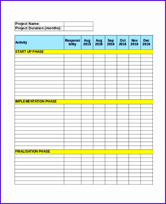 Project Plan Excel Template 546671