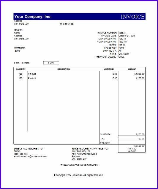 Simple Invoice Template Excel 532637