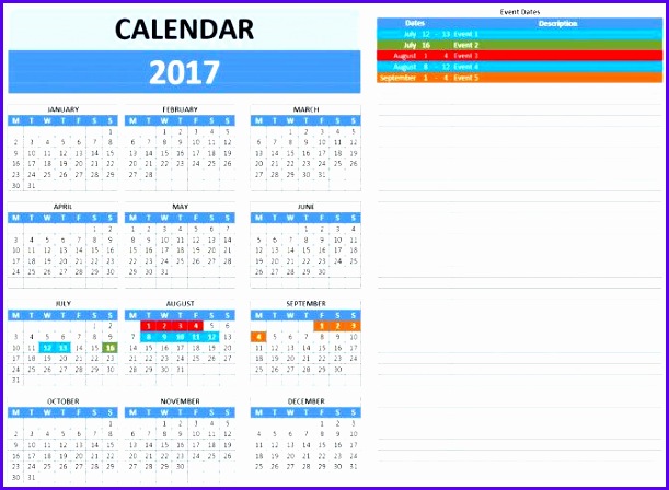 calendar template for excel weekly 611448