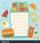 Kids Menu Template